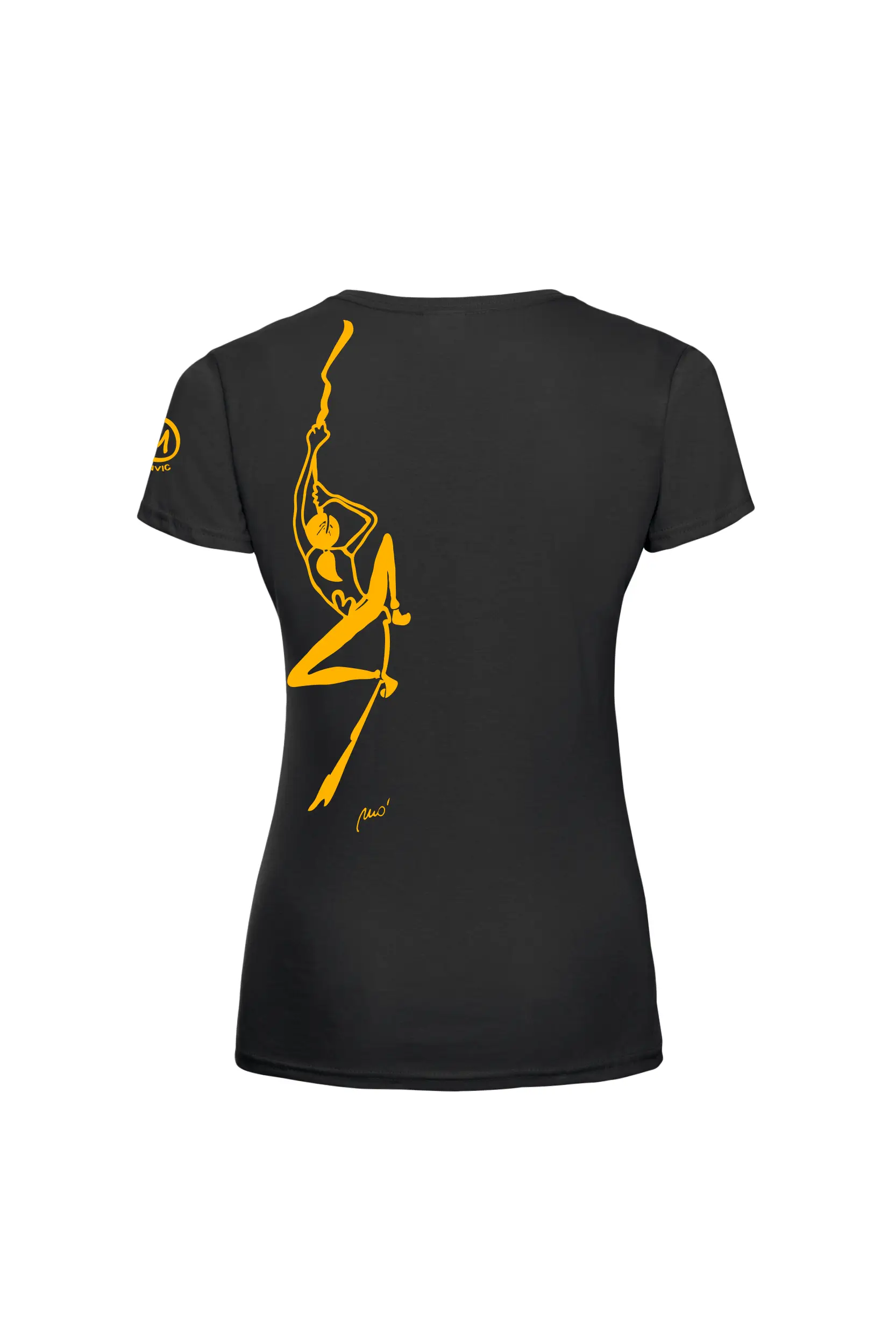 T-shirt arrampicata donna - cotone nero - "Sabry" - SHARON by MONVIC