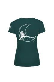 Women's climbing t-shirt - forest green organic cotton - "Moon" SHARON ORGANIC by MONVIC