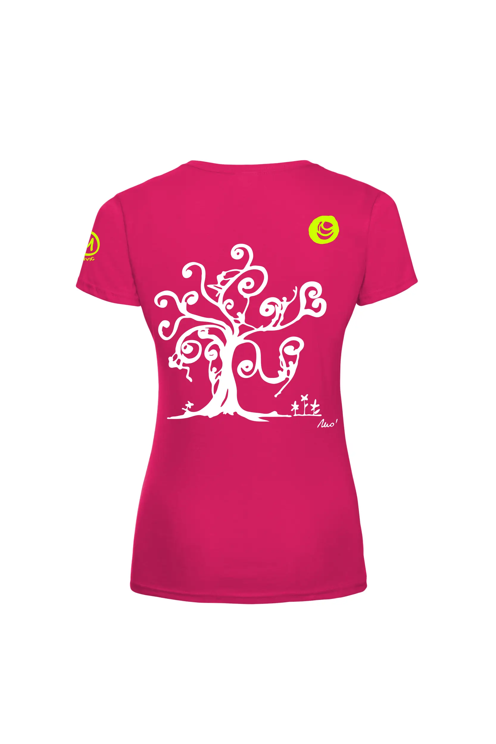 T-shirt arrampicata donna - cotone fucsia - "Tree" SHARON by MONVIC