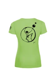 T-shirt arrampicata donna - cotone verde lime - grafica "Virgy" - SHARON by MONVIC