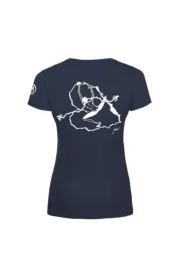 T-shirt arrampicata donna - cotone blu navy - "Cuore di Roccia" - SHARON by MONVIC