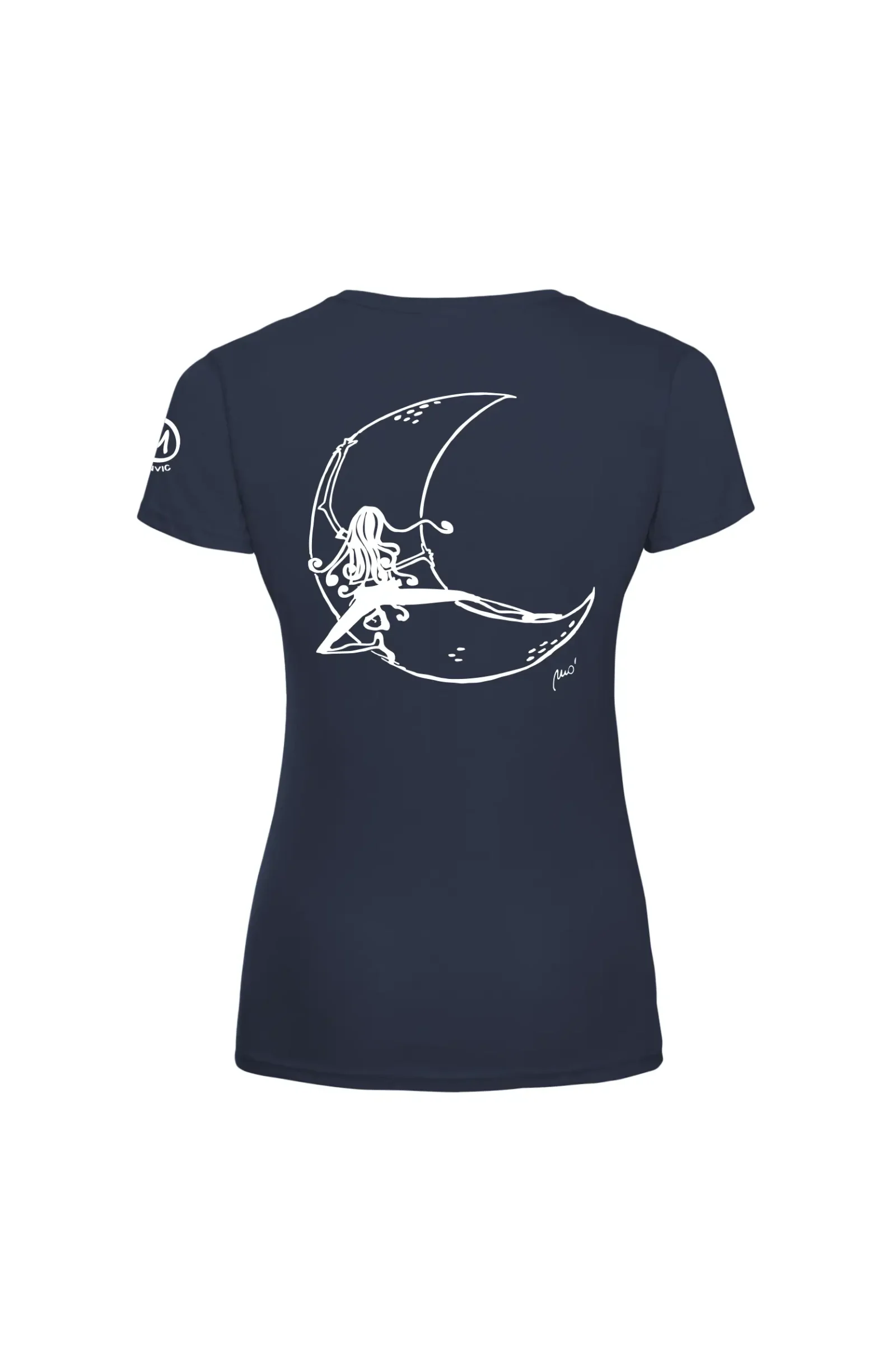 T-shirt arrampicata donna - cotone blu navy - "Moon" - SHARON by MONVIC