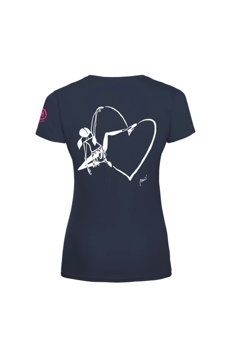 Women's climbing t-shirt - navy blue cotton - "Out" - SHARON by MONVIC