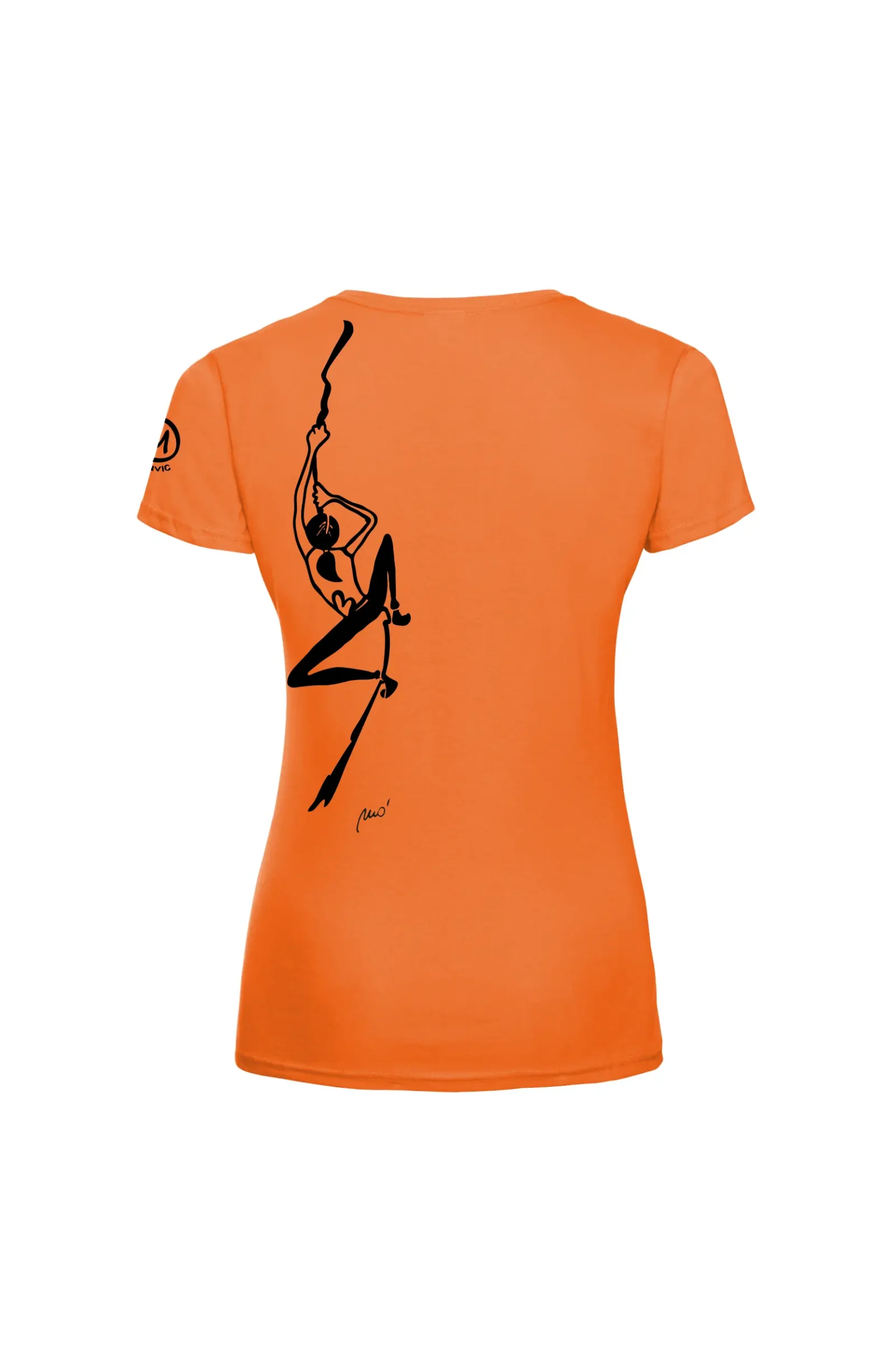 Women's climbing t-shirt - orange cotton - "Sabry" SHARON by MONVIC