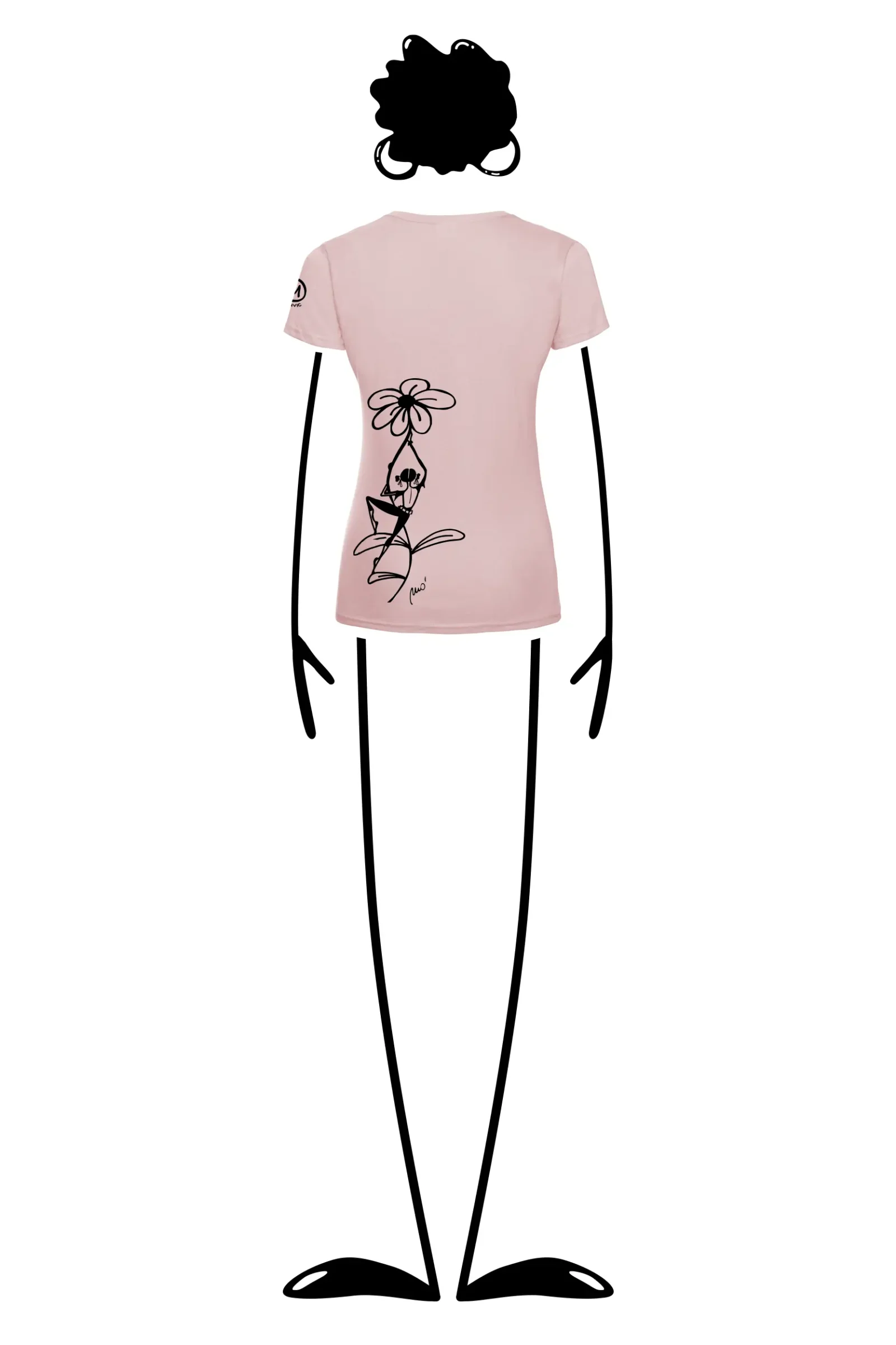 T-shirt arrampicata donna - cotone rosa - "Carla" SHARON by MONVIC