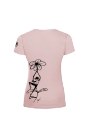 Women's climbing t-shirt - pink cotton - "Carla" SHARON by MONVIC