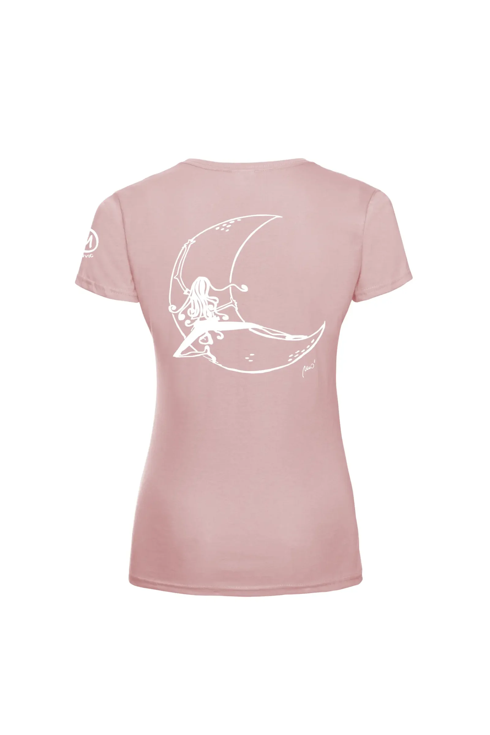 T-shirt arrampicata donna - cotone organico rosa - "Moon" - SHARON ORGANIC by MONVIC
