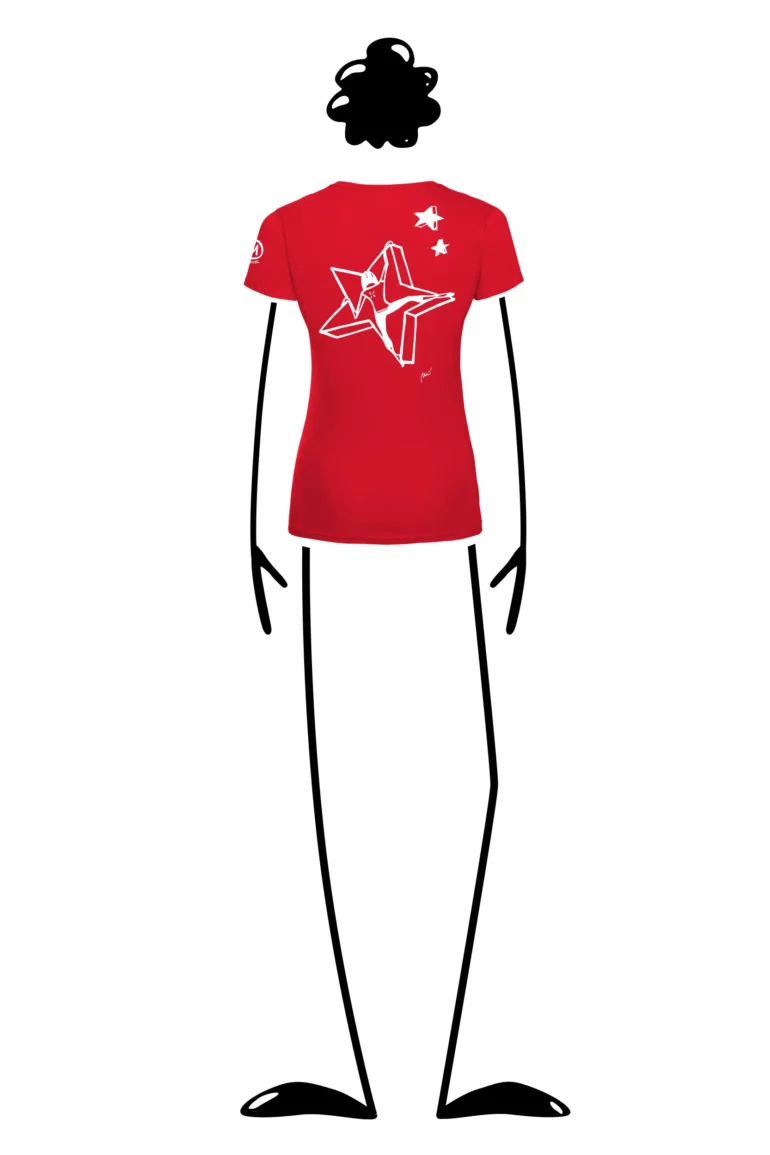 T-shirt arrampicata donna - cotone rosso - "Azi" SHARON by MONVIC
