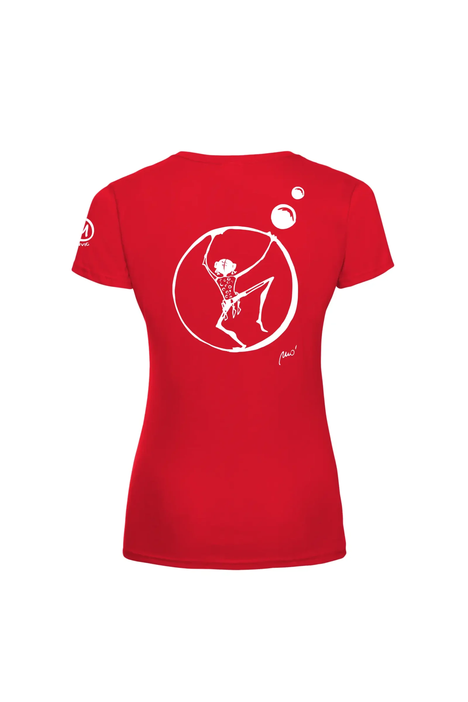 T-shirt arrampicata donna - cotone rosso - "Virgy" SHARON by MONVIC