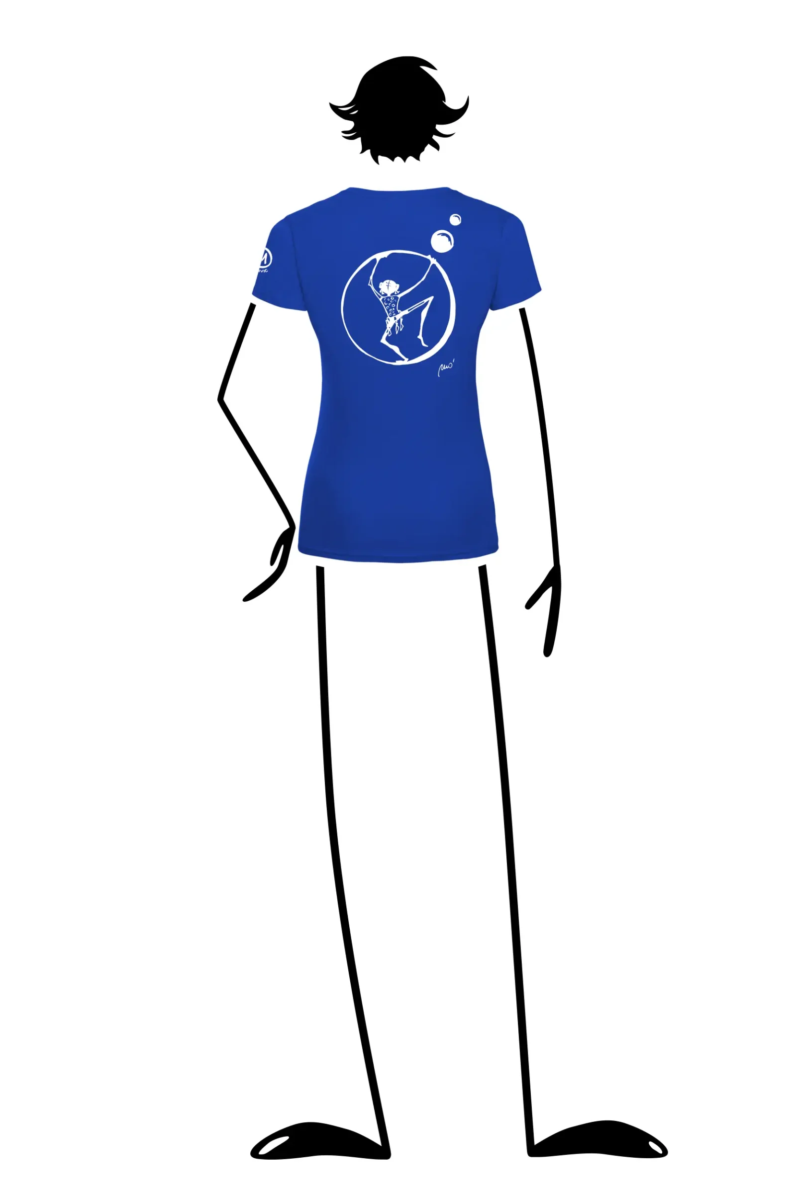 T-shirt escalade femme - coton bleu roi - graphisme "Vierge" - SHARON by MONVIC