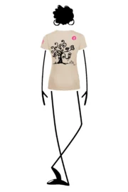T-shirt arrampicata donna - cotone sabbia - grafica "Tree" -SHARON MONVIC