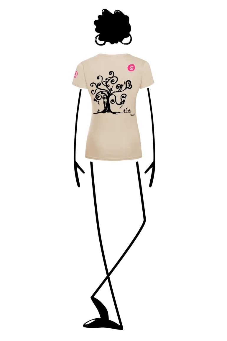 T-shirt d'escalade femme - coton sable - graphisme "Arbre" - SHARON MONVIC