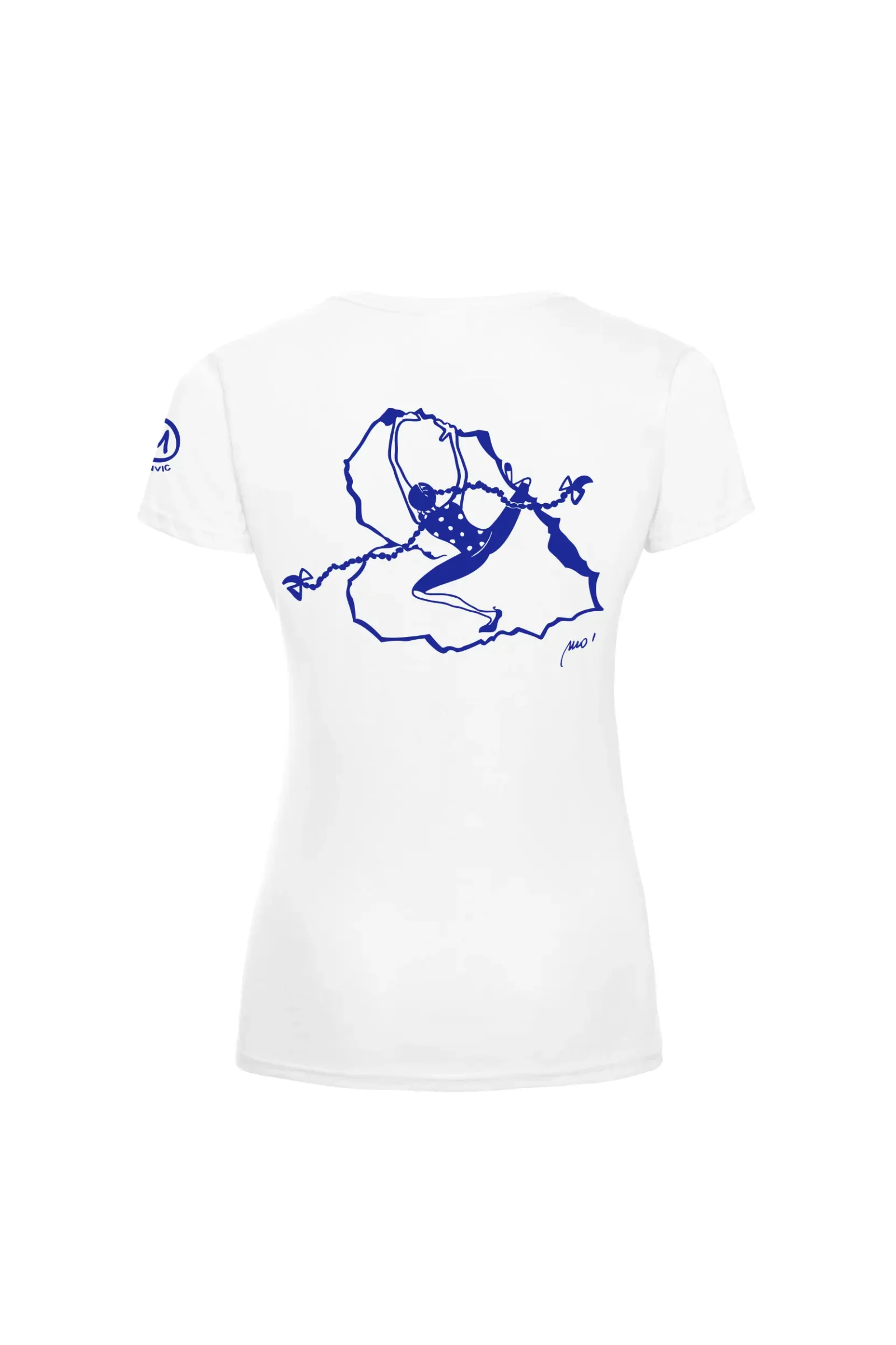 Women's climbing t-shirt - white cotton - "Heart of the Rock" SHARON by MONVIC