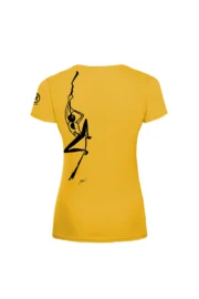 T-shirt arrampicata donna - cotone giallo - grafica "Sabry" - SHARON by MONVIC
