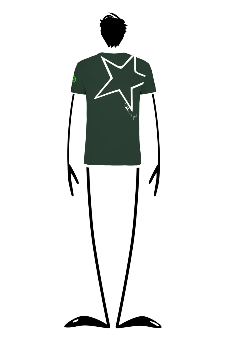 T-shirt da arrampicata uomo verde forest con la grafica "Superstar" di Monvic HASH