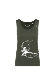 Haut d'escalade femme - coton bio vert militaire - "Lune" KOKO ORGANIC by MONVIC