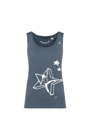 Top arrampicata donna cotone organico grigio - grafica "Azi" KOKO ORGANIC by MONVIC