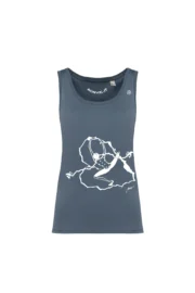 Women's climbing top - gray organic cotton - "Heart of rock" motif KOKO ORGANIC by MONVIC
