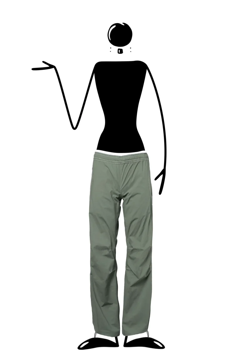 women's sport climbing pants - military green - stretch cotton - VIOLET MONVIC