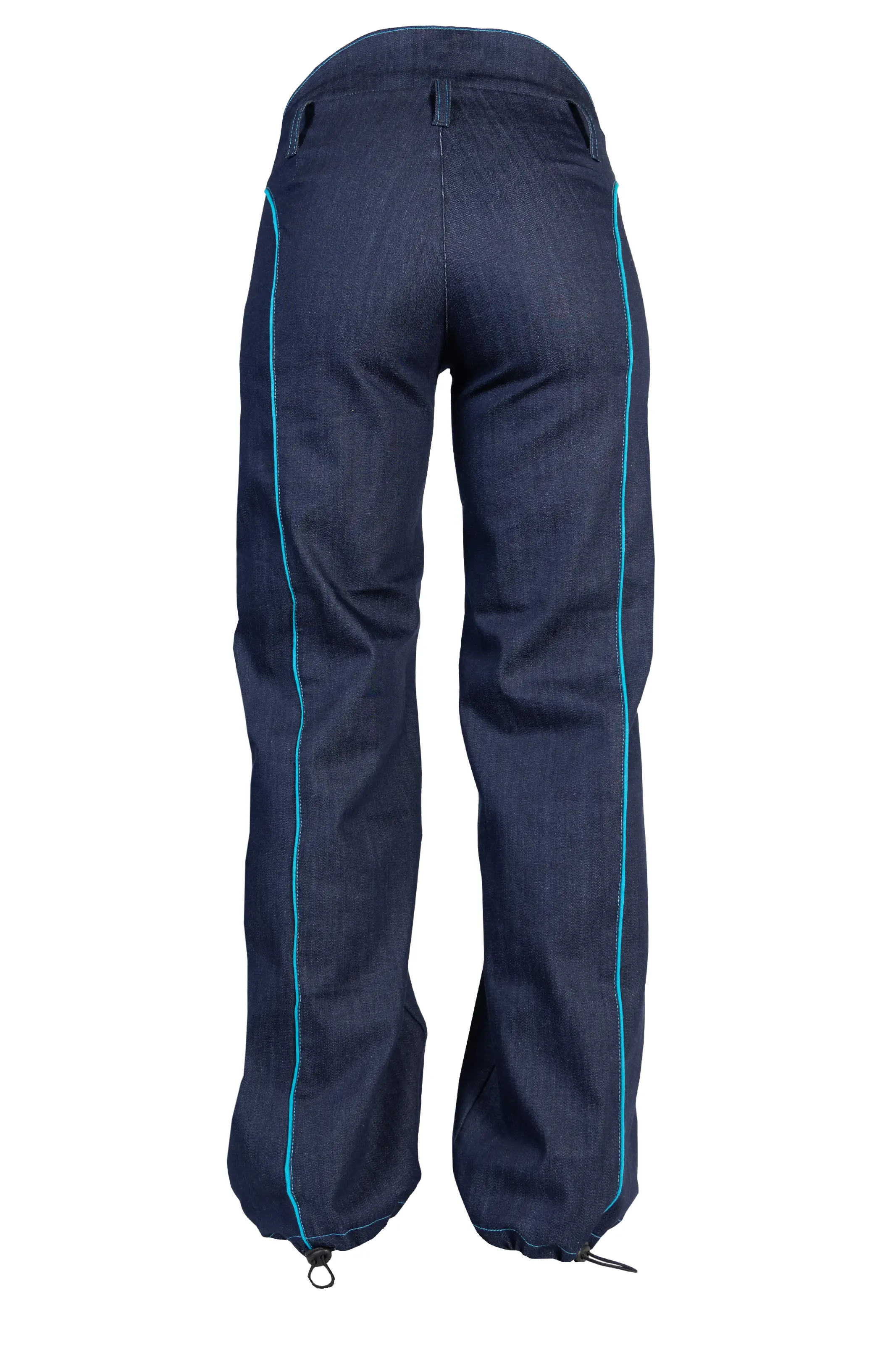 Women's climbing jeans denim turquoise profile KATY Monvic