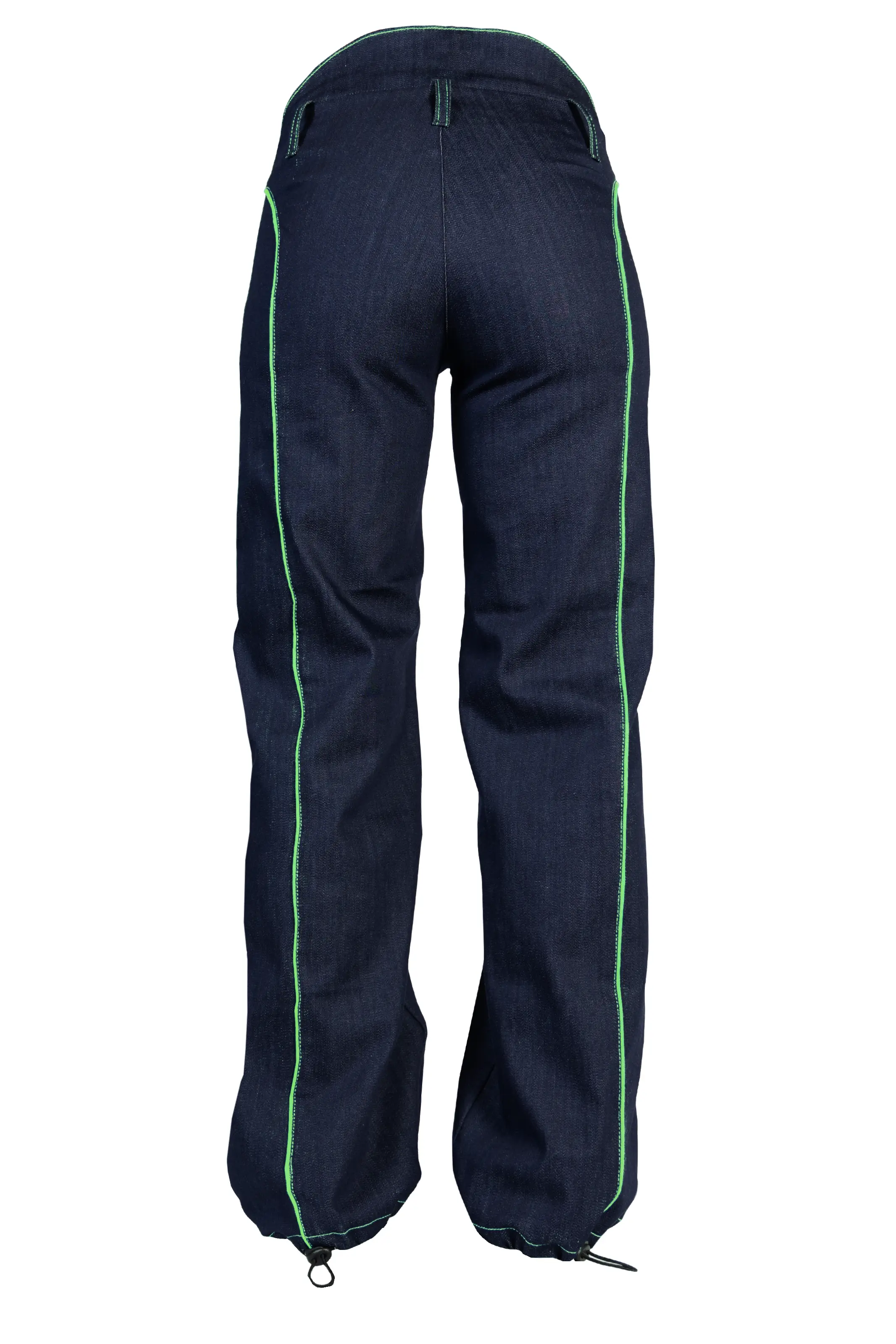 Women's climbing jeans denim green profile KATY Monvic