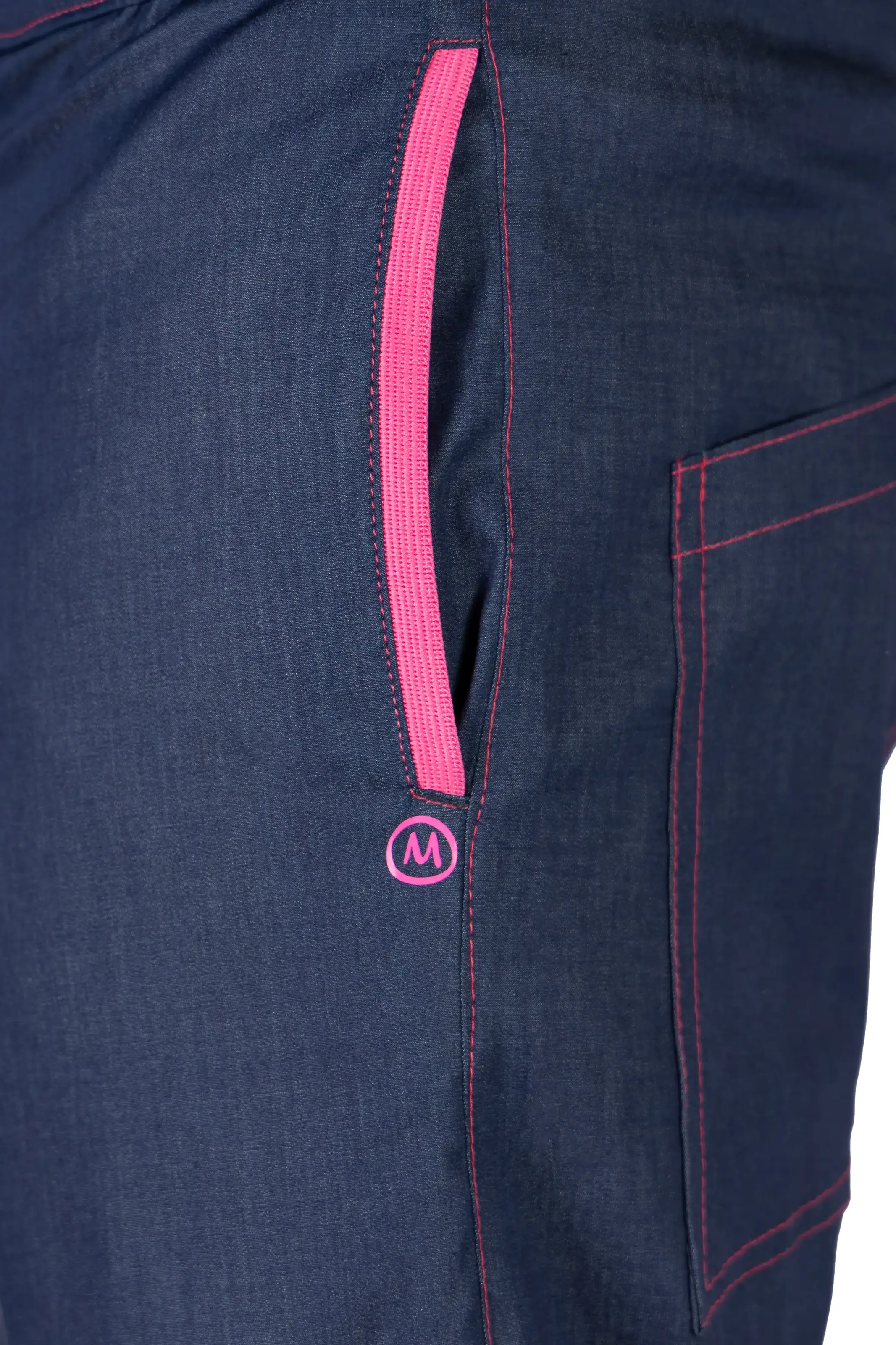 Men's climbing jeans - denim - fuchsia stitching - GERONIMO Monvic