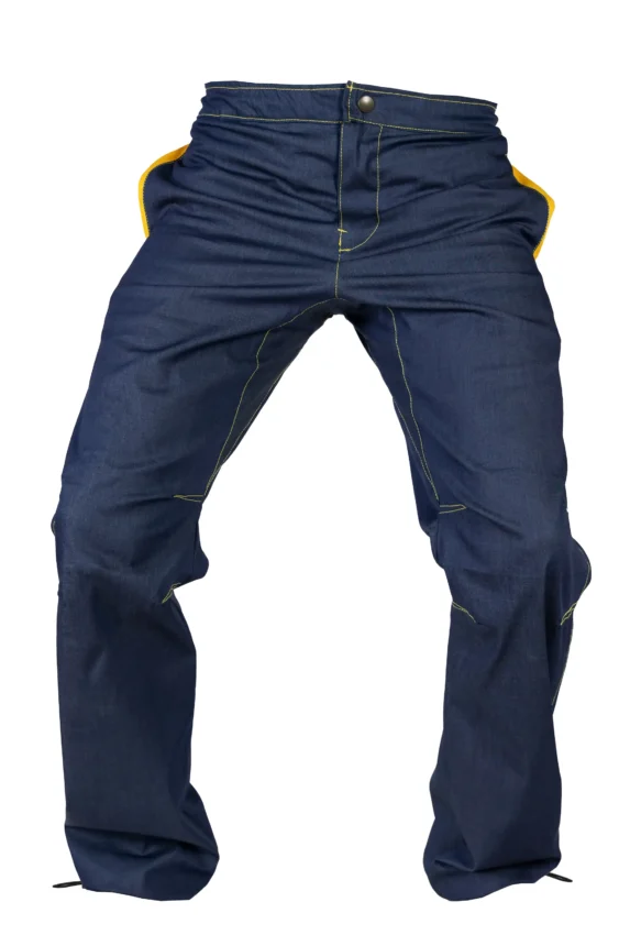Jean d'escalade homme - denim - surpiqûres jaunes - GERONIMO Monvic