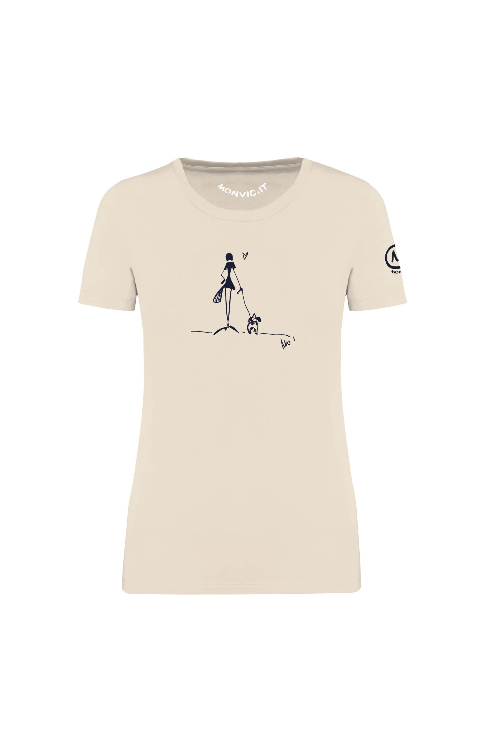 My dog and I - tshirt donna crema - cotone organico - SHARON MONVIC