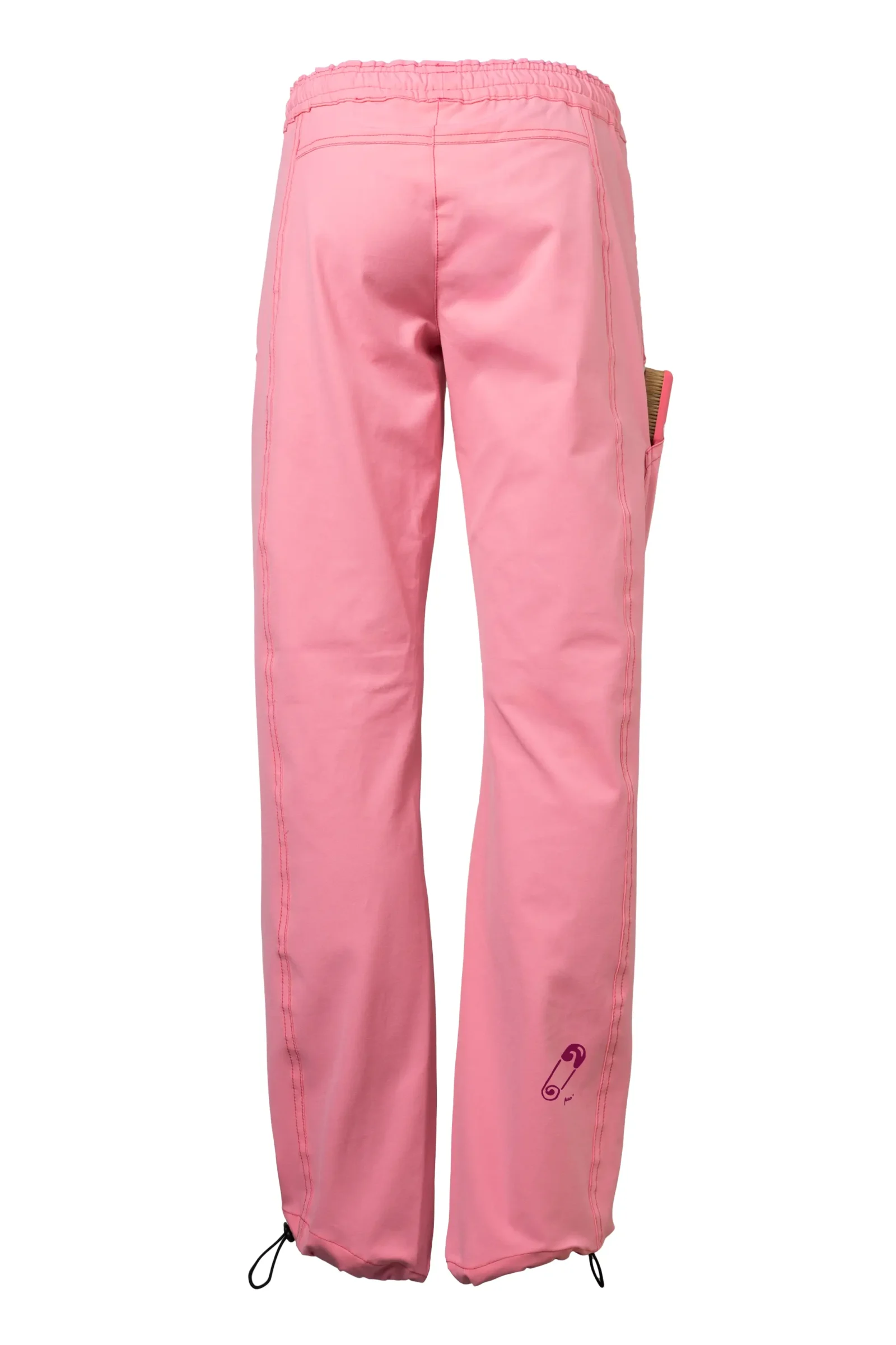 pantalone arrampicata sportiva donna - rosa fluo - cotone elasticizzato - grafica pin - VIOLET MONVIC