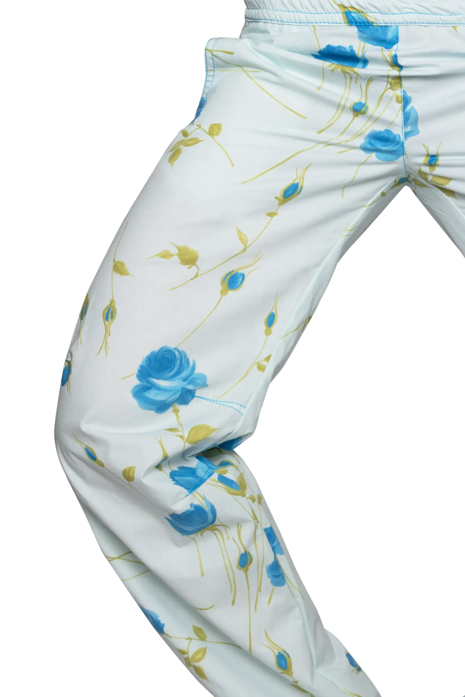 Pantalon fleuri femme - bleu clair - VIOLET Monvic