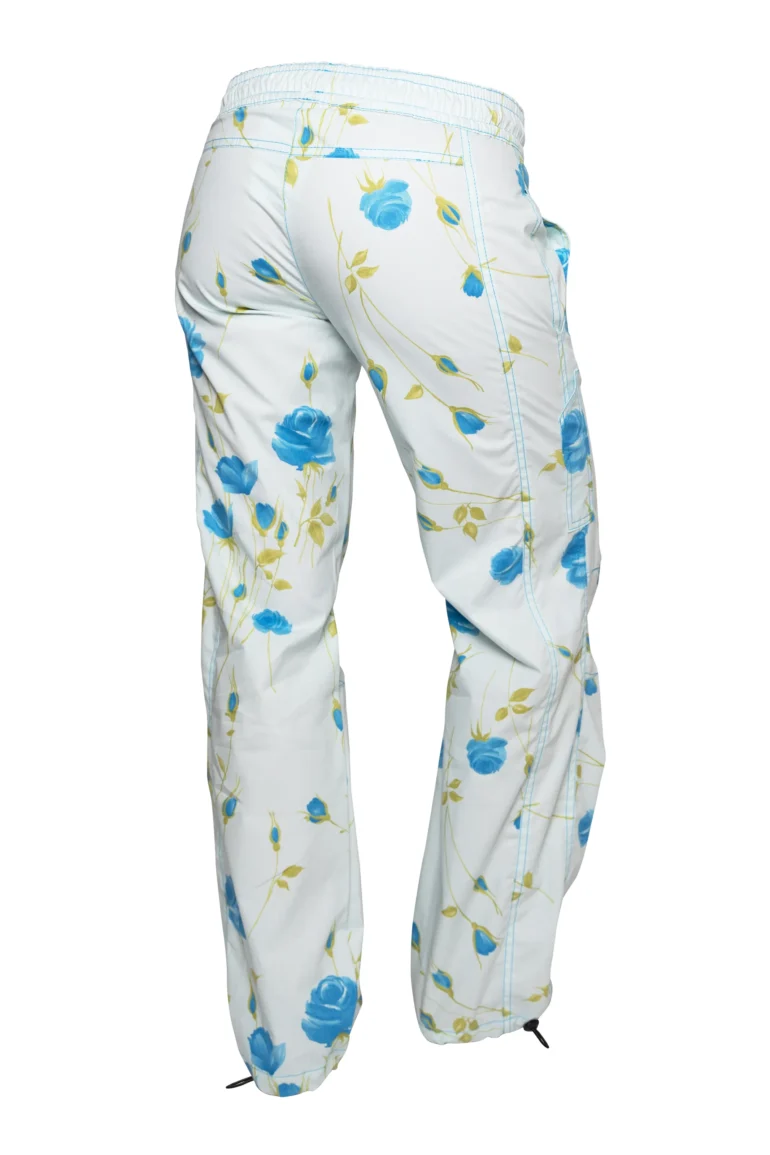 Pantalon fleuri femme - bleu clair - VIOLET Monvic
