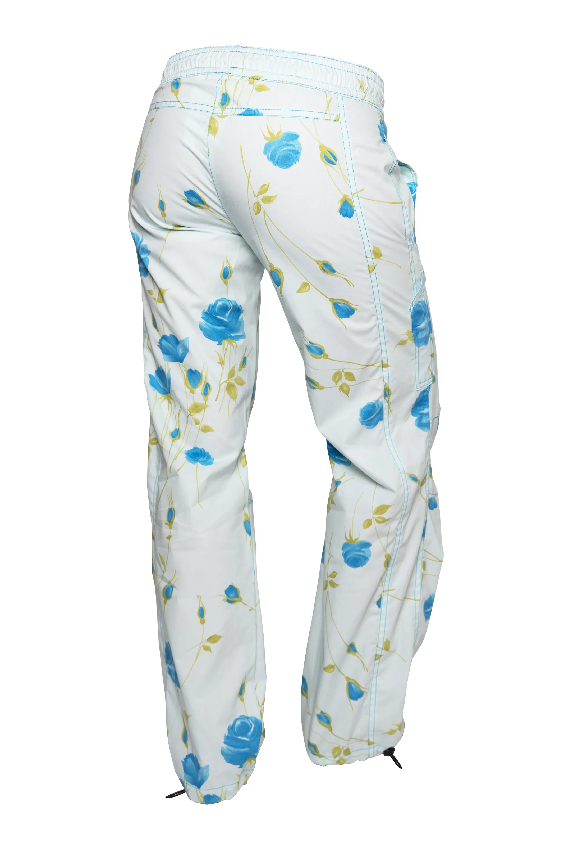 Pantalon fleuri femme - bleu clair - VIOLET Monvic