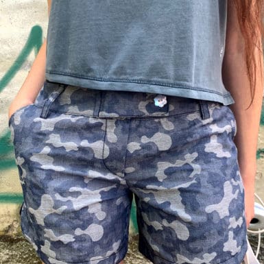 Women's blue camouflage climbing shorts STEFFY MONVIC