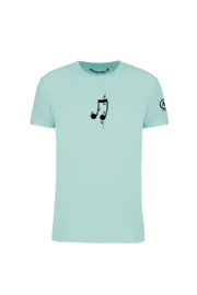 MUSIC NOTE - men's/unisex aqua green climbing t-shirt - organic cotton - HASH MONVIC