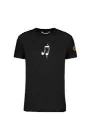 MUSIC NOTE - men's/unisex black climbing t-shirt - organic cotton - HASH MONVIC