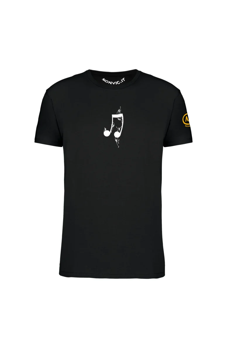 NOTE DE MUSIQUE - T-shirt d'escalade noir homme/unisexe - coton bio - HASH MONVIC