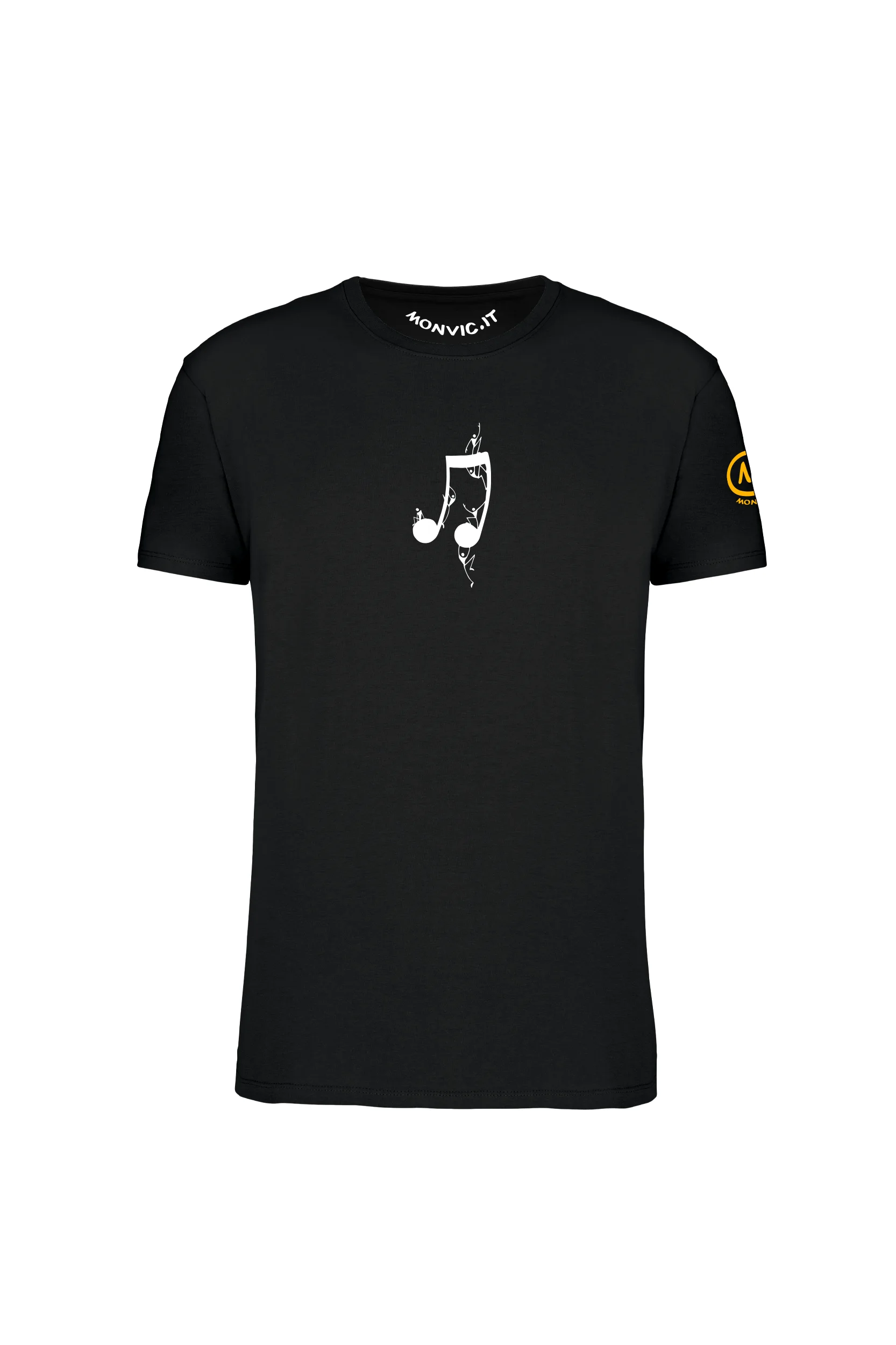 NOTA MUSICALE - t-shirt arrampicata nero uomo/unisex - cotone organico - HASH MONVIC
