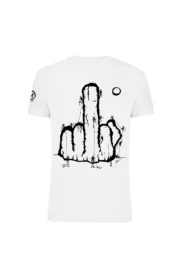 T-shirt arrampicata uomo - cotone bianco - "Fuck the System" - HASH MONVIC