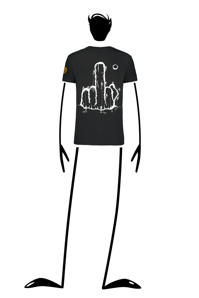 T-shirt d'escalade homme - coton noir - "Fuck the System" - HASH MONVIC