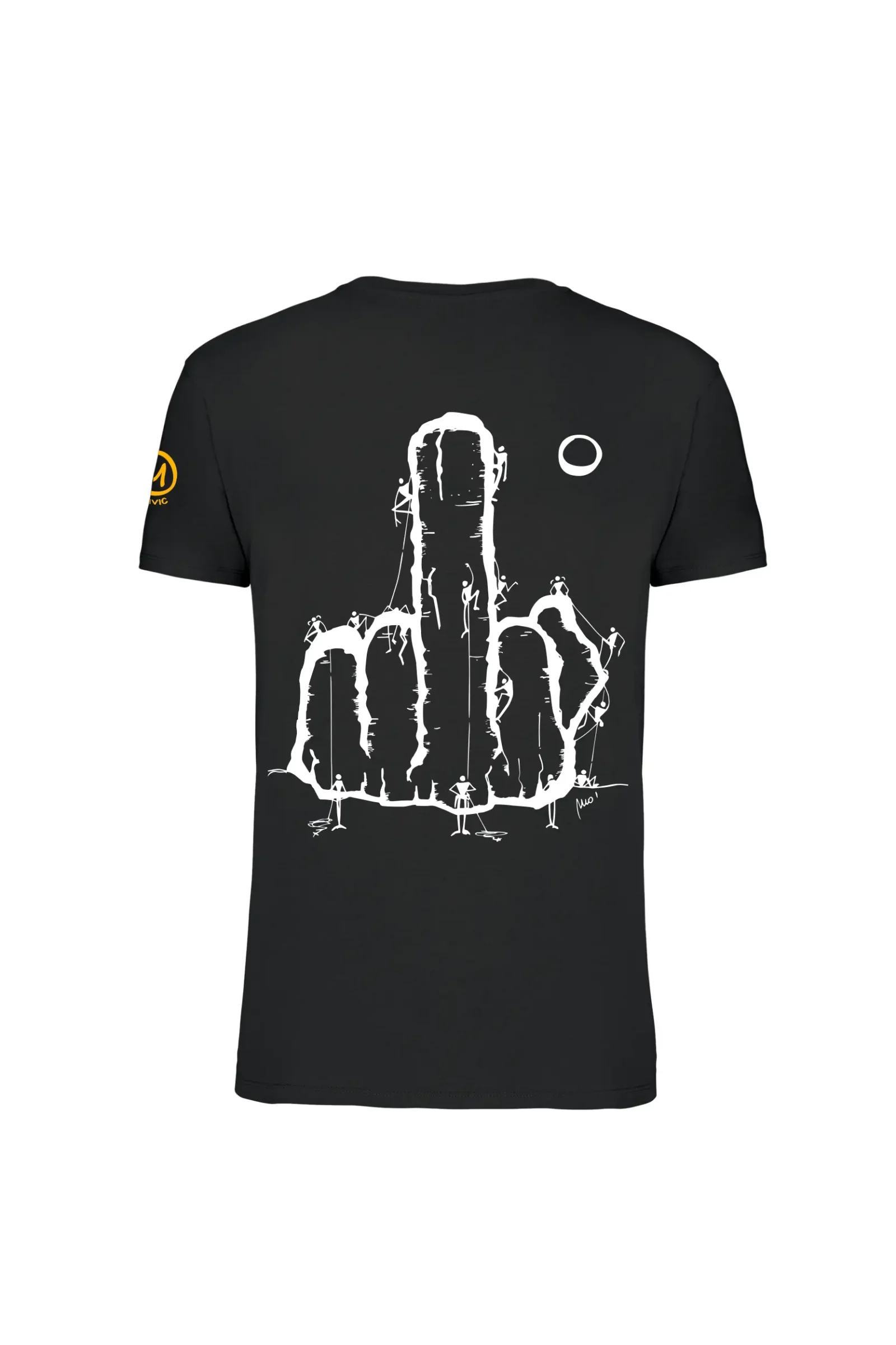 T-shirt arrampicata uomo - cotone nero - "Fuck the System" - HASH MONVIC