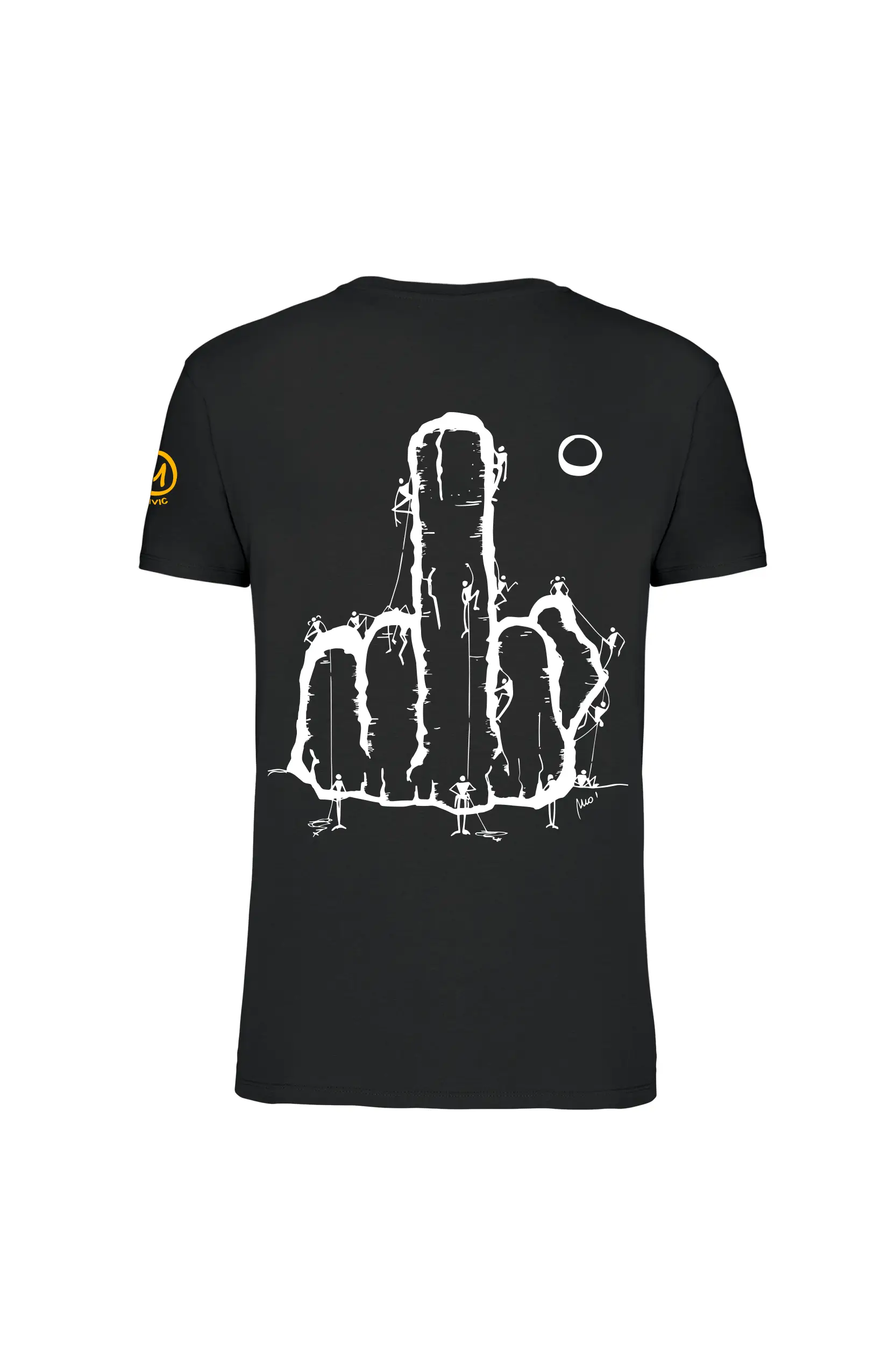 Men's climbing t-shirt - black cotton - "Fuck the System" - HASH MONVIC