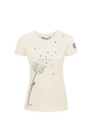 T-shirt escalade femme - coton bio crème - "Blow" pissenlit SHARON ORGANIC by MONVIC