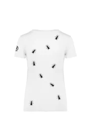 t-shirt donna formiche bianco BUGS formichine arrampicata SHARON MONVIC retro
