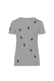t-shirt donna formiche grigio BUGS SHARON MONVIC retro