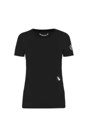 t-shirt donna formiche nero BUGS SHARON MONVIC fronte