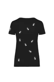 t-shirt donna formiche nero BUGS SHARON MONVIC retro