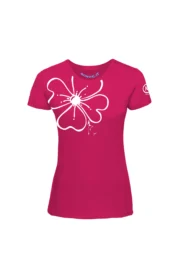 Women's climbing t-shirt - fuchsia cotton - "Superflower" SHARON MONVIC