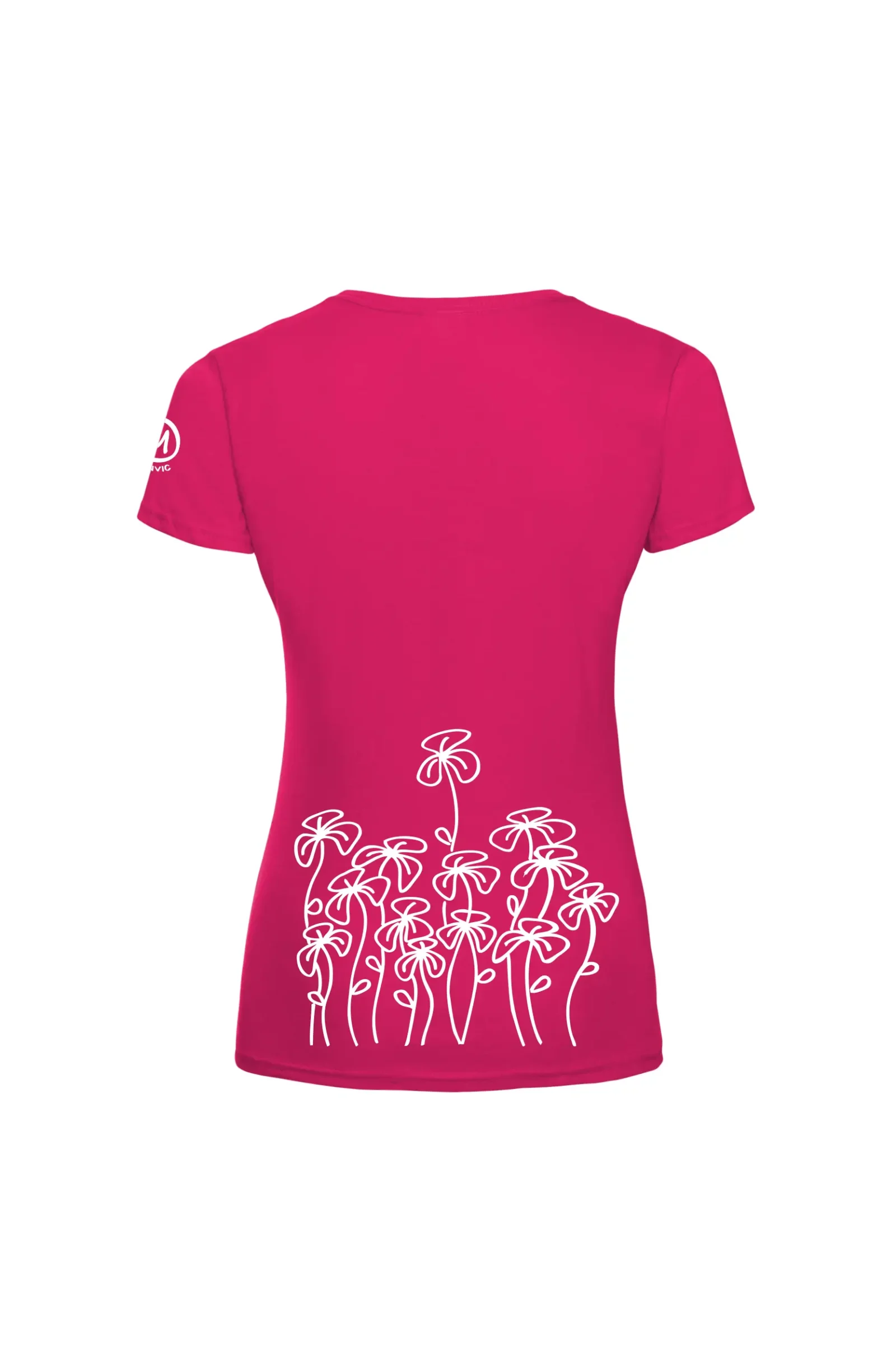 T-shirt escalade femme - coton fuchsia - graphisme trèfles "Trifoglini" SHARON MONVIC