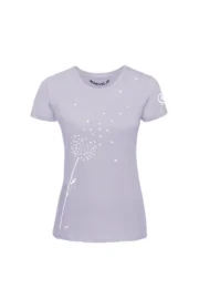 Women's climbing t-shirt - lilac organic cotton - dandelion "Blow" SHARON ORGANIC MONVIC