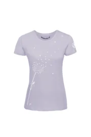 T-shirt arrampicata donna - cotone organico lilla - tarassaco "Blow" SHARON ORGANIC MONVIC